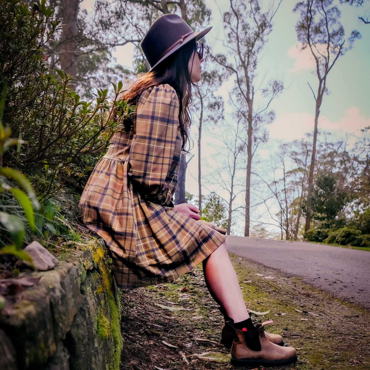 Adult’s Long Sleeve Plaid Skater Dress