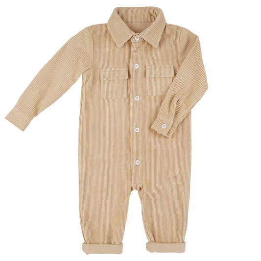 Baby's Long Sleeve Corduroy Romper